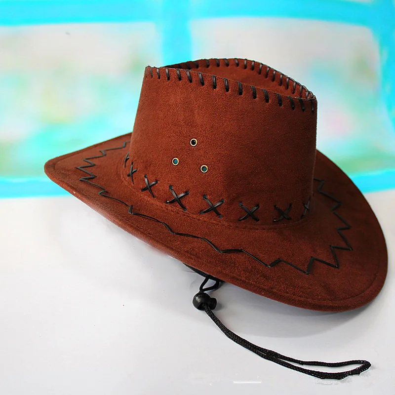 Casual Western Cowboy Hat Sun Hat Cowgirls Children Hat Artificial Suede Wide Brim Leisure Halloween Men Woman Hat view 4
