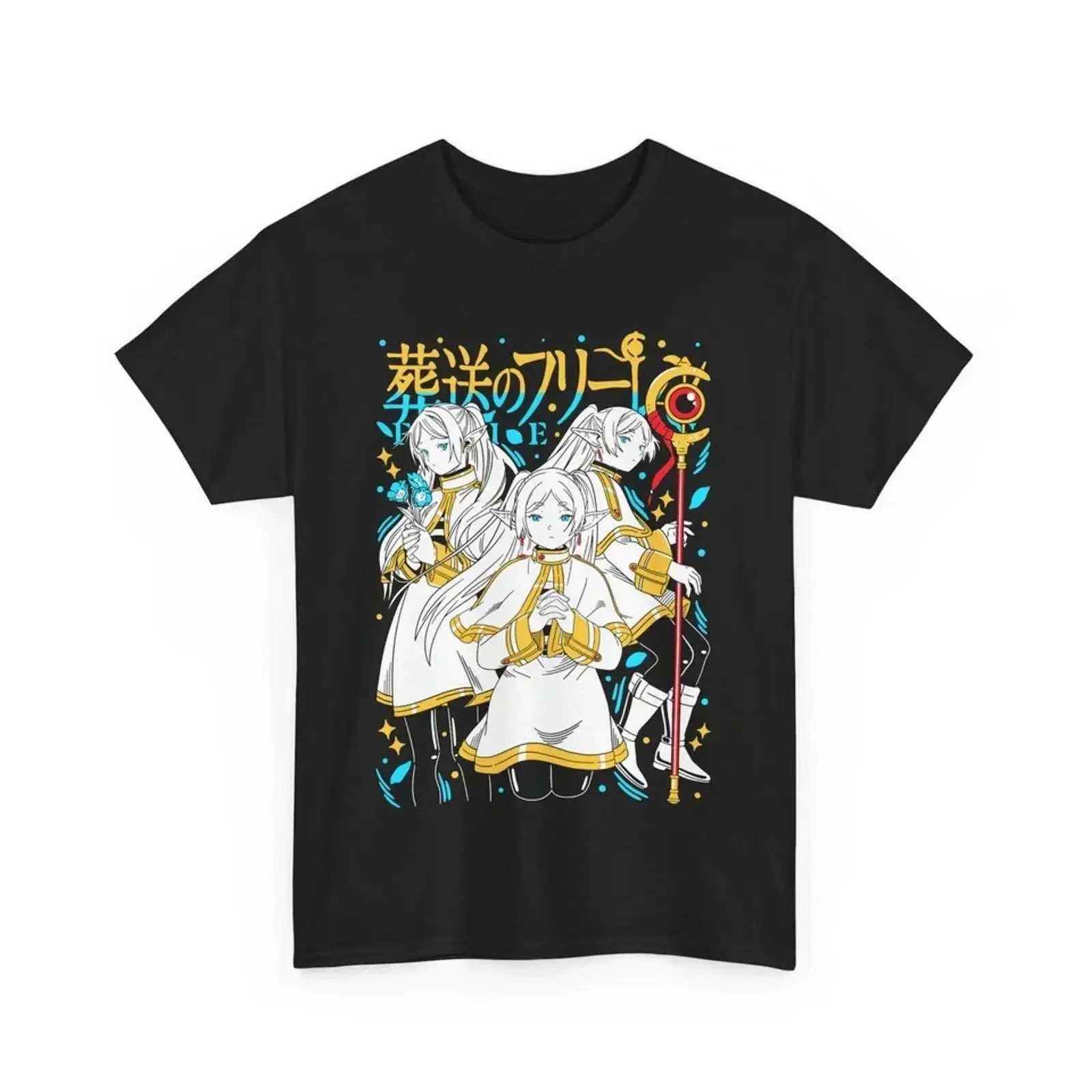 Frieren T Shirt Beyond Journeys End Fern Stark Girl Anime s Black vintage Washed graphic Slightly streetwear Soft fashion