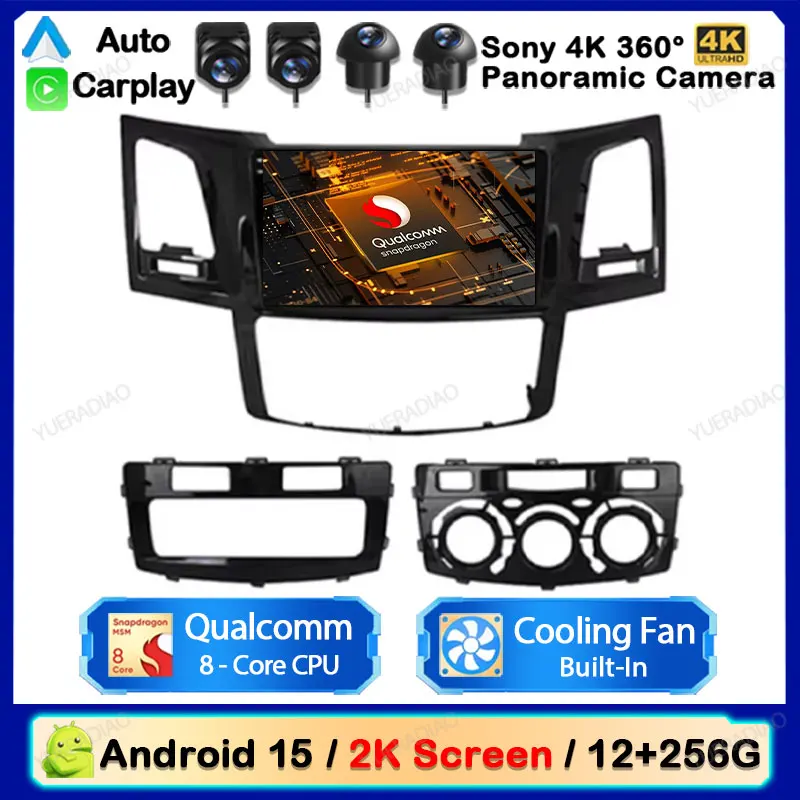 

Android 15 Carplay Auto For Toyota Fortuner HILUX Revo Vigo 2007 - 2015 Car Radio Multimedia Video Player WIFI 4G WIFI GPS NAVI