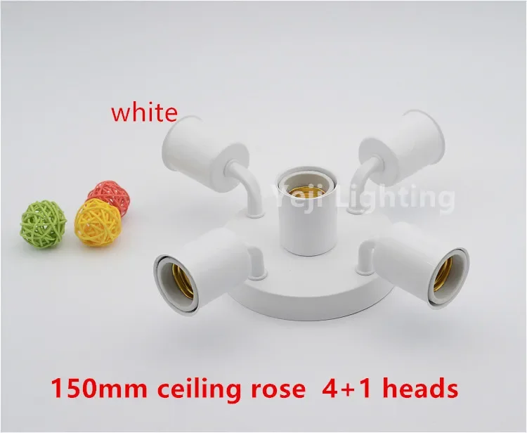 white ceiling rose with Multiple E27 ceramic screw lamp holders elbow holder Led bulb Tube light Lighting accessories wholesale