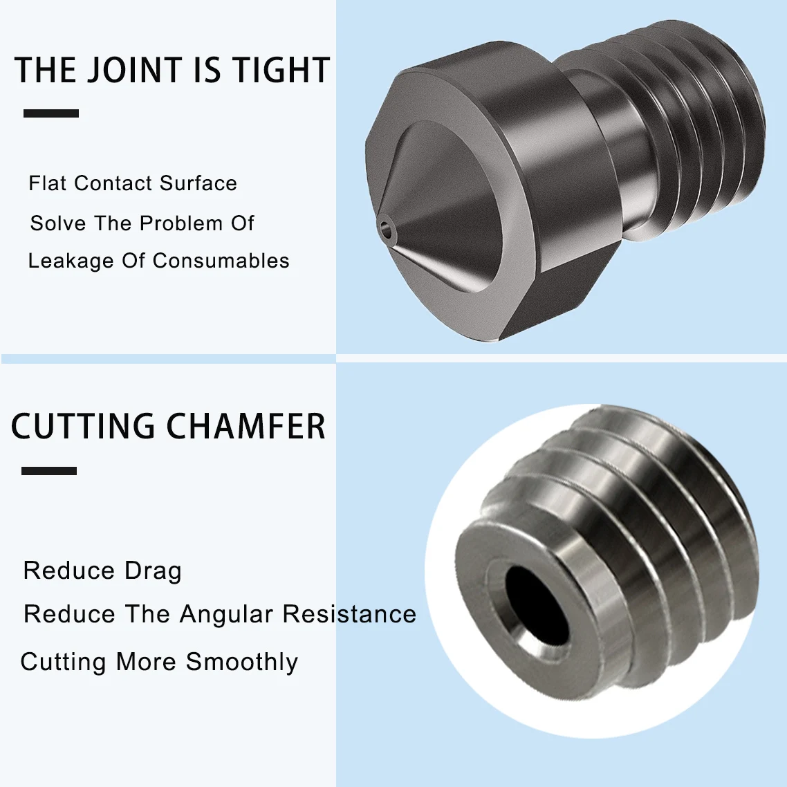 V6 Düse aus gehärtetem Stahl 0,2/0,4/0,6/0,8/1mm 1,75mm Filament M6 3D-Drucker-Düse für Ender 3 Hotend Titan Extruder Prusa I3 MK3 – Detail 4