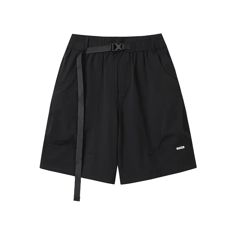 

2026 New Summer Men's Loose Shorts With Belt Summer Streetwear Casual Cargo Shorts Breathable Fitness Short Pants 4 Color M-5XL