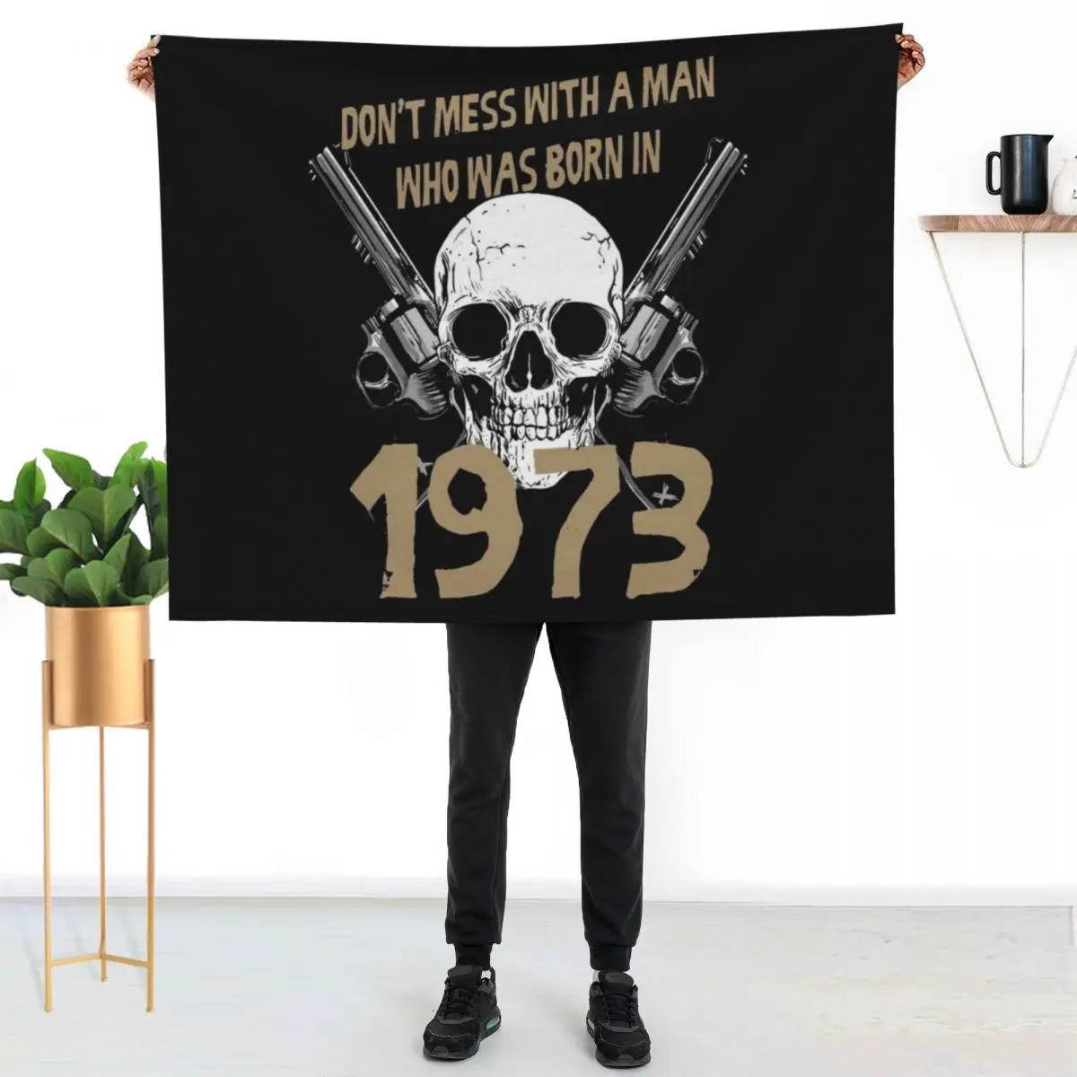 

Don't mess with a man born in 1973 birthday gift Throw Blanket Summer Cool Breathable Blanket for Sleeping