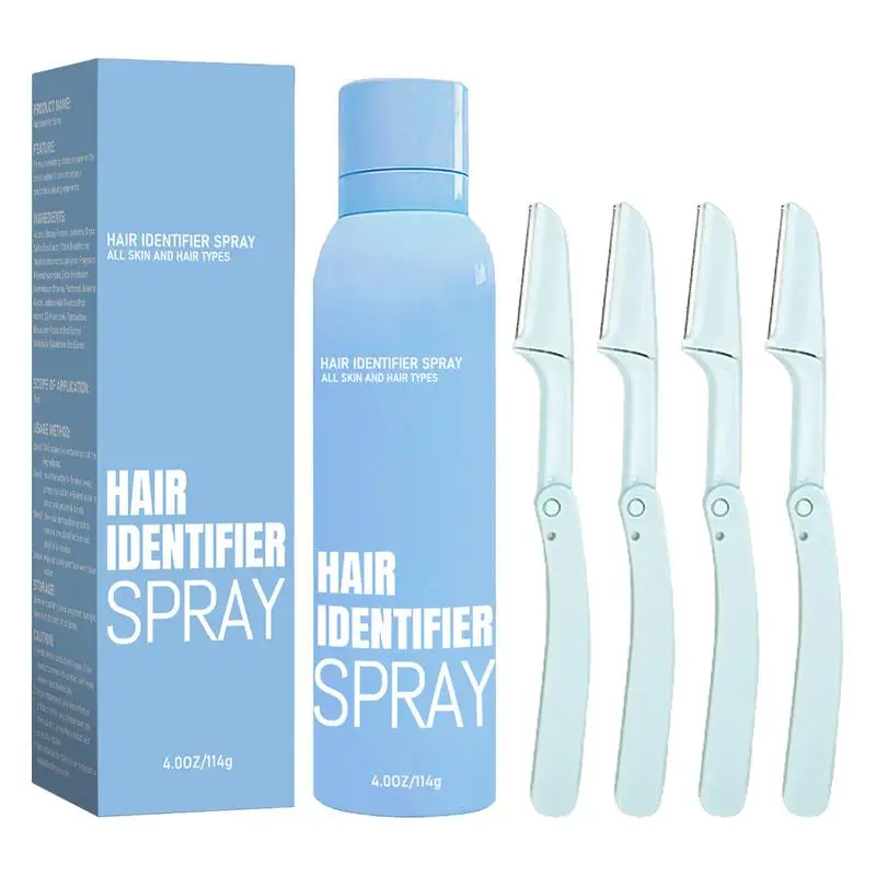 

Hair Identifier Spray Face Shaving Spray Facial Hair Removal Spray Smoothing Face Hairless Painless With 4 Scraper Face Shaving