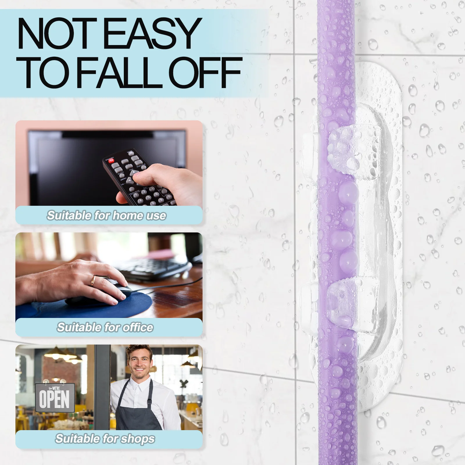 

30Pcs Cable Fix Wire Clamp Cord Holder Adhesive Wall Clips Wire Organizer Clips for Home Office Cord Holder Cable Wall Clip