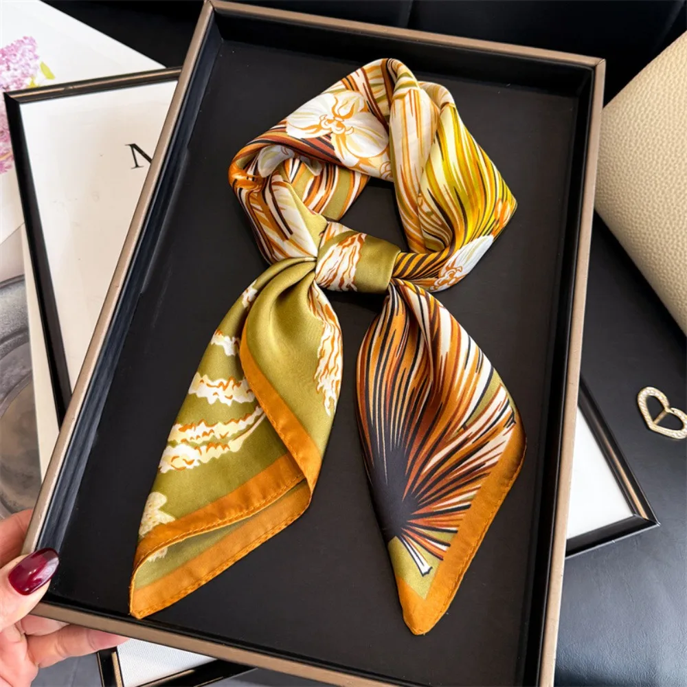 Square Scarf Women  Silk Feeling Neckerchief Lady Foulard Hairband Print Ribbon Spring New Shawls Wraps view 3