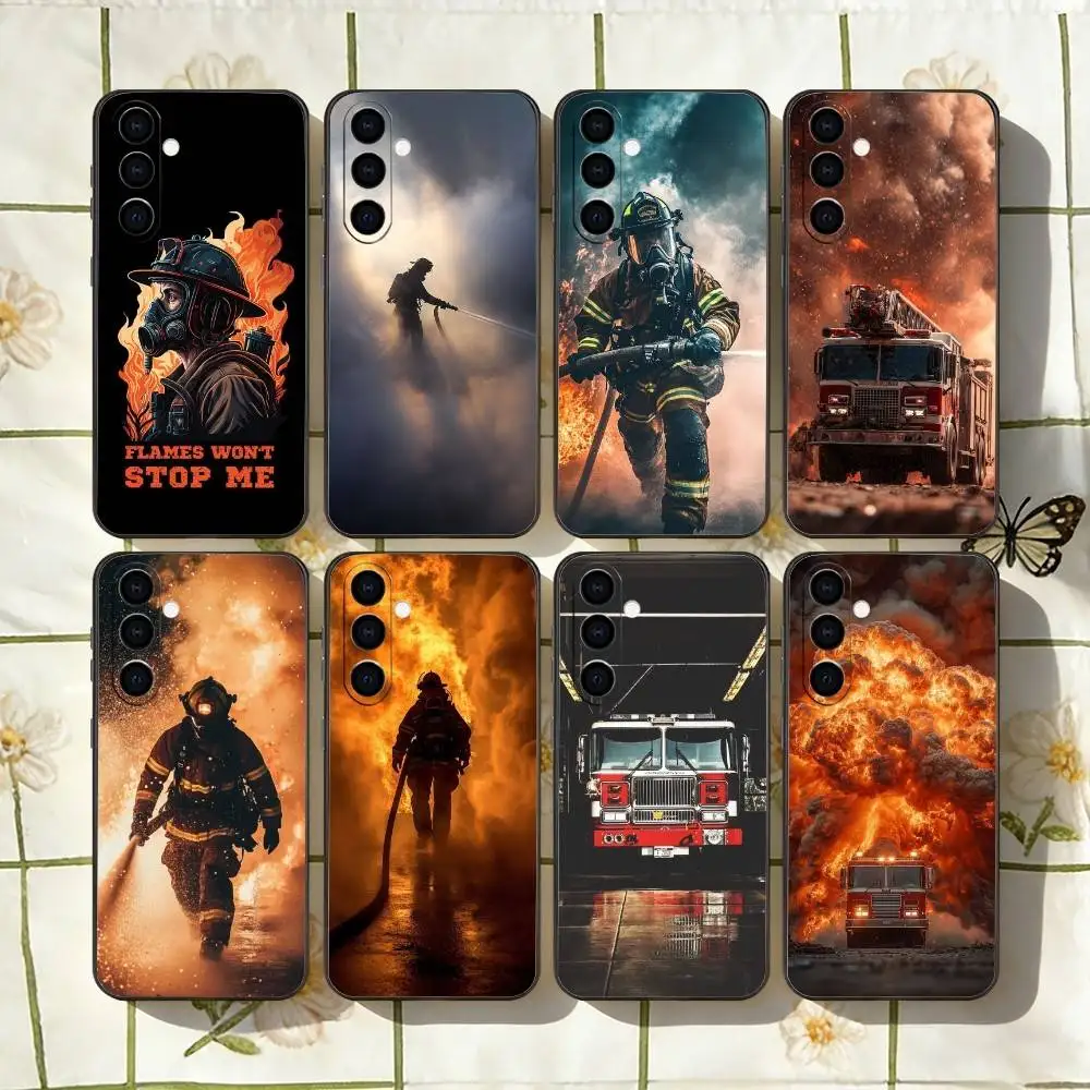 

F-Fireman Firefighter Phone Case For Samsung Galaxy A73,A72,A71,A70,A53,A52,A51,Soft Silicone Black Cover