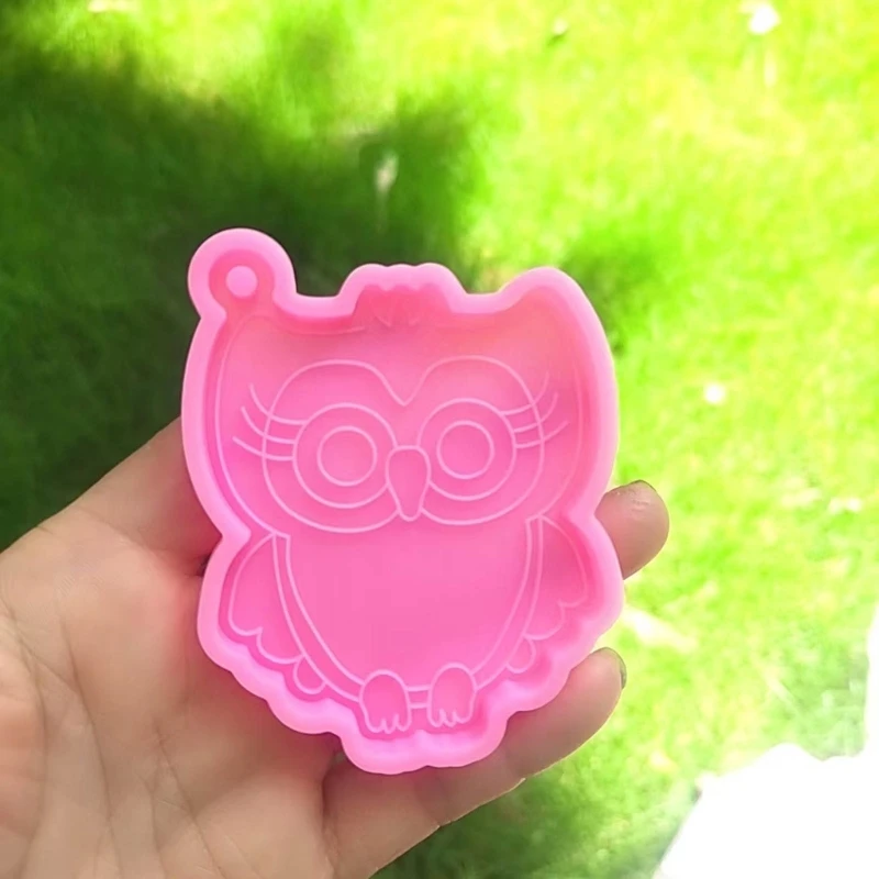 Y1UB Owl Silicone Mold for DIY Keychain Pendant Animal Keychain Earring Pendants Resin Mold Women Girl Teen