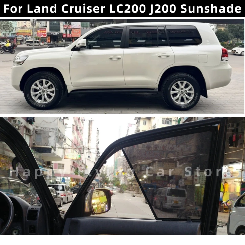 

Подходит для TOYOTA LAND CRUISER LC200 J200 2008-2020, солнцезащитная шторка на окно автомобиля, перегородка от солнца передней и боковой двери, сетчатая штора