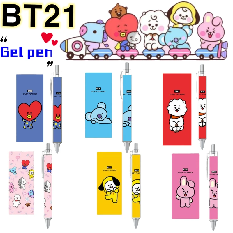 

Ручка-роллер BT21 Chimmy Mang Shooky Tata: милая мультяшная ручка для студентов, выдвижная, для подписи, канцелярские принадлежности