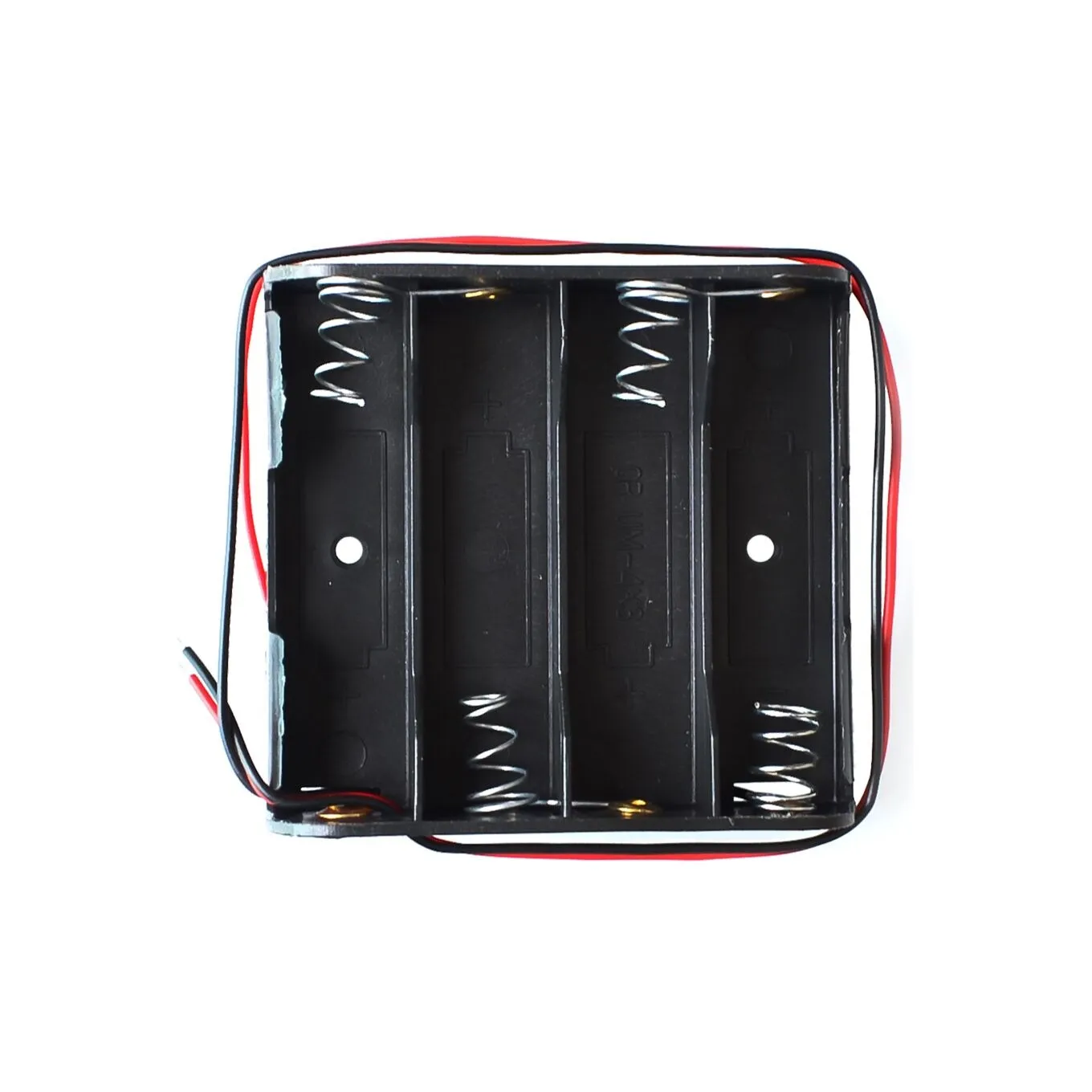 4 x AA Battery Storage Case Plastic Box Holder with 6'' Cable Lead for 4pcs AA Batteries for Soldering Connecting Black