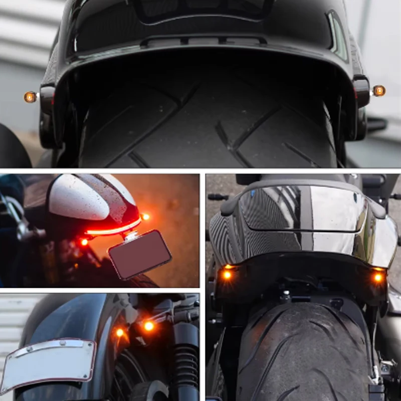 Motorcycle LED Turn Signal Light Amber M8 Mini LED Turn Signals Amber Blinker Light For Harley Honda Yamaha Moto Indicator Lamp