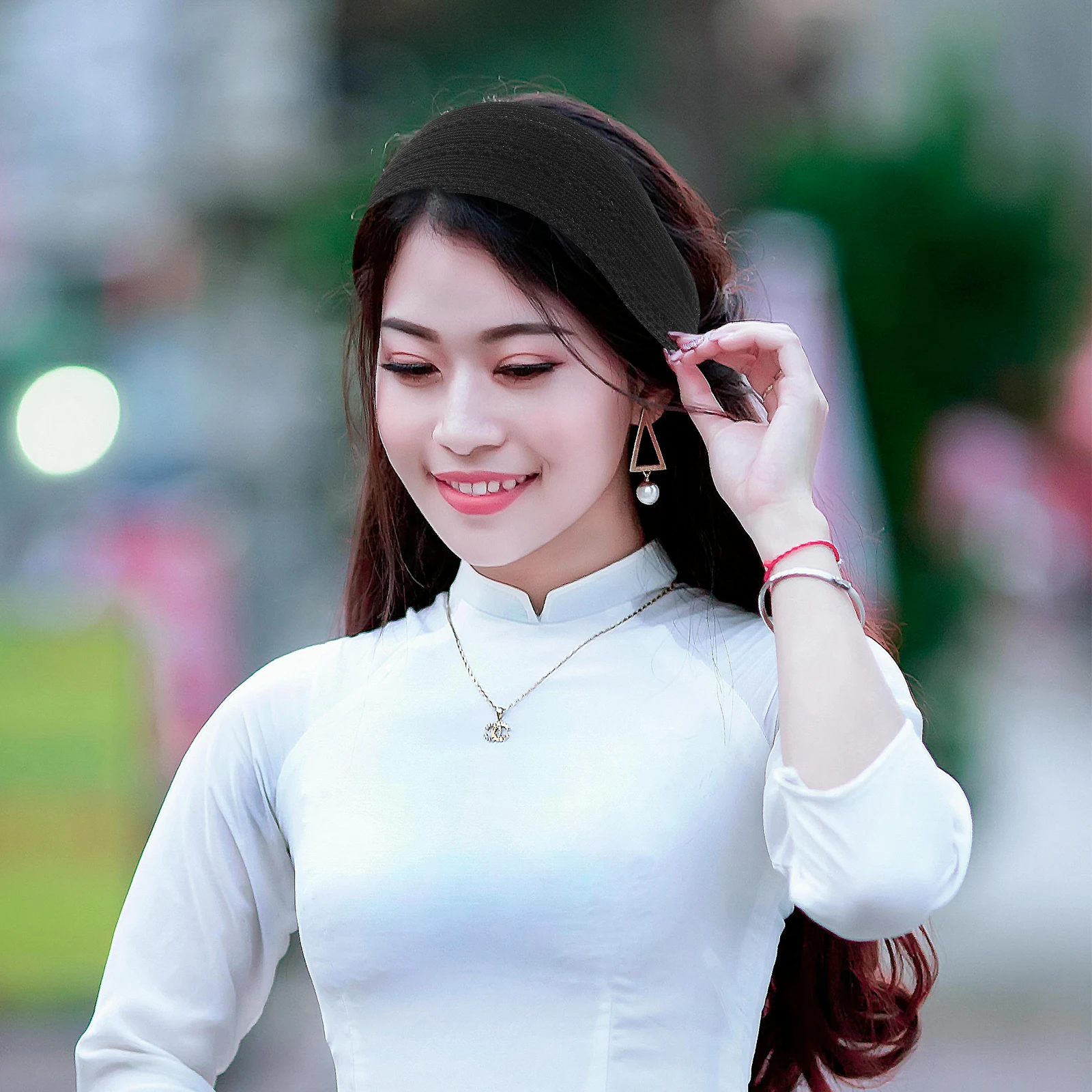 زينة واسعة الحافة مضادة للانزلاق للنساء، إكسسوارات شعر نسائية قابلة للتنفس، أدوات تصفيف الشعر #5