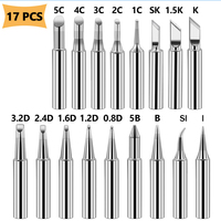 1Set Pure Copper Soldering Iron Tips 900M 200-480°C Fit for Hakko Atten Quick Saike Kada Aoyue 936,938,969,8586 Welding Stations