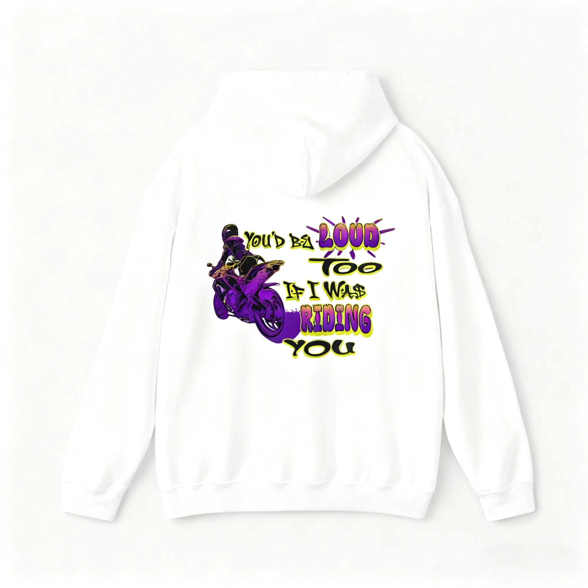 سترة بغطاء للرأس مطبوعة برسومات جرافيك للدراجات النارية للرجال، إصدار جديد لخريف/شتاء، نمط شارع رائع للرياضة والحفلات والارتداء اليومي