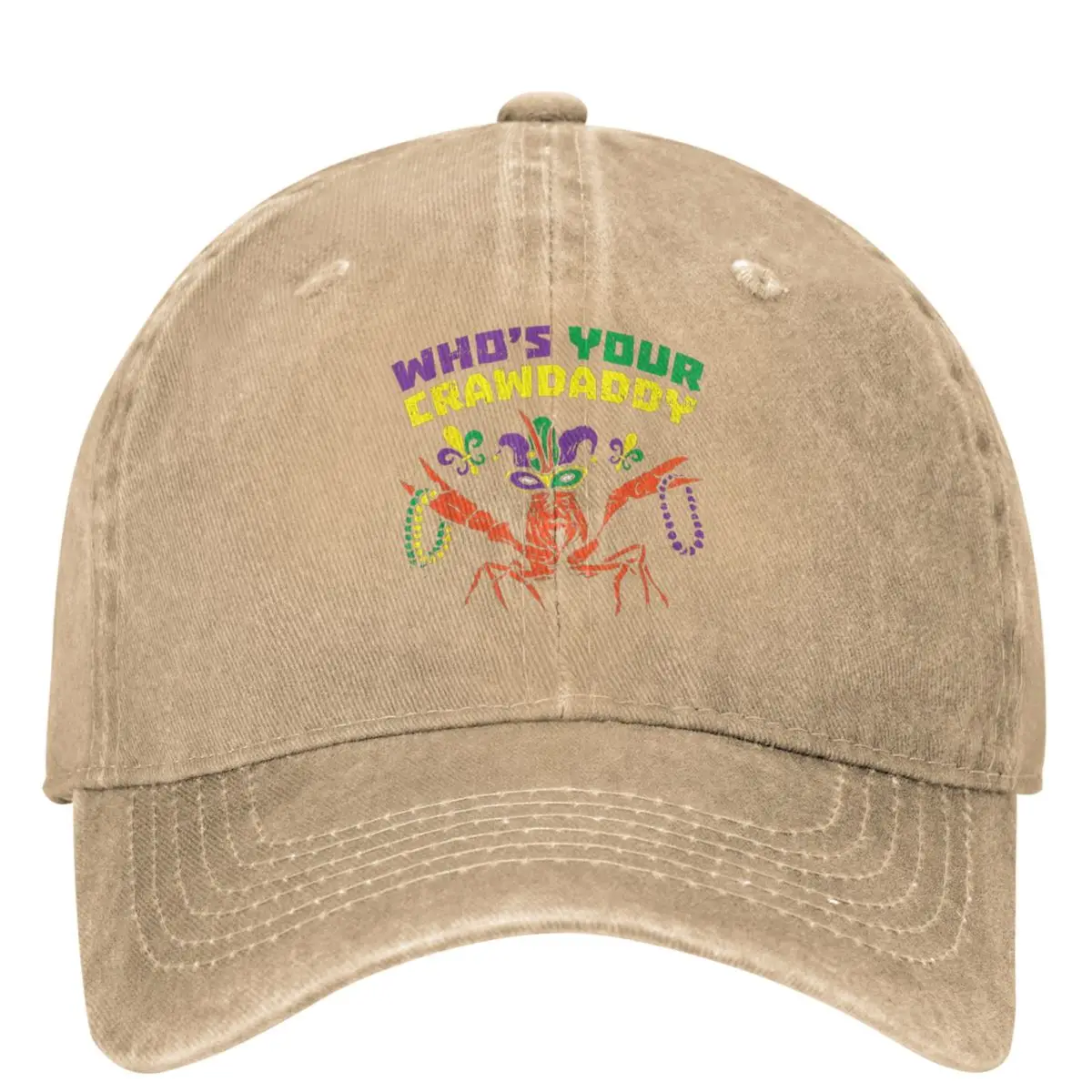 Whos Your Crawdaddy Crawfish Jester Beads Funny Mardi Gras Baseball Cap Unisex Men Sun-Proof Dad Hats Gym Snapback Cap