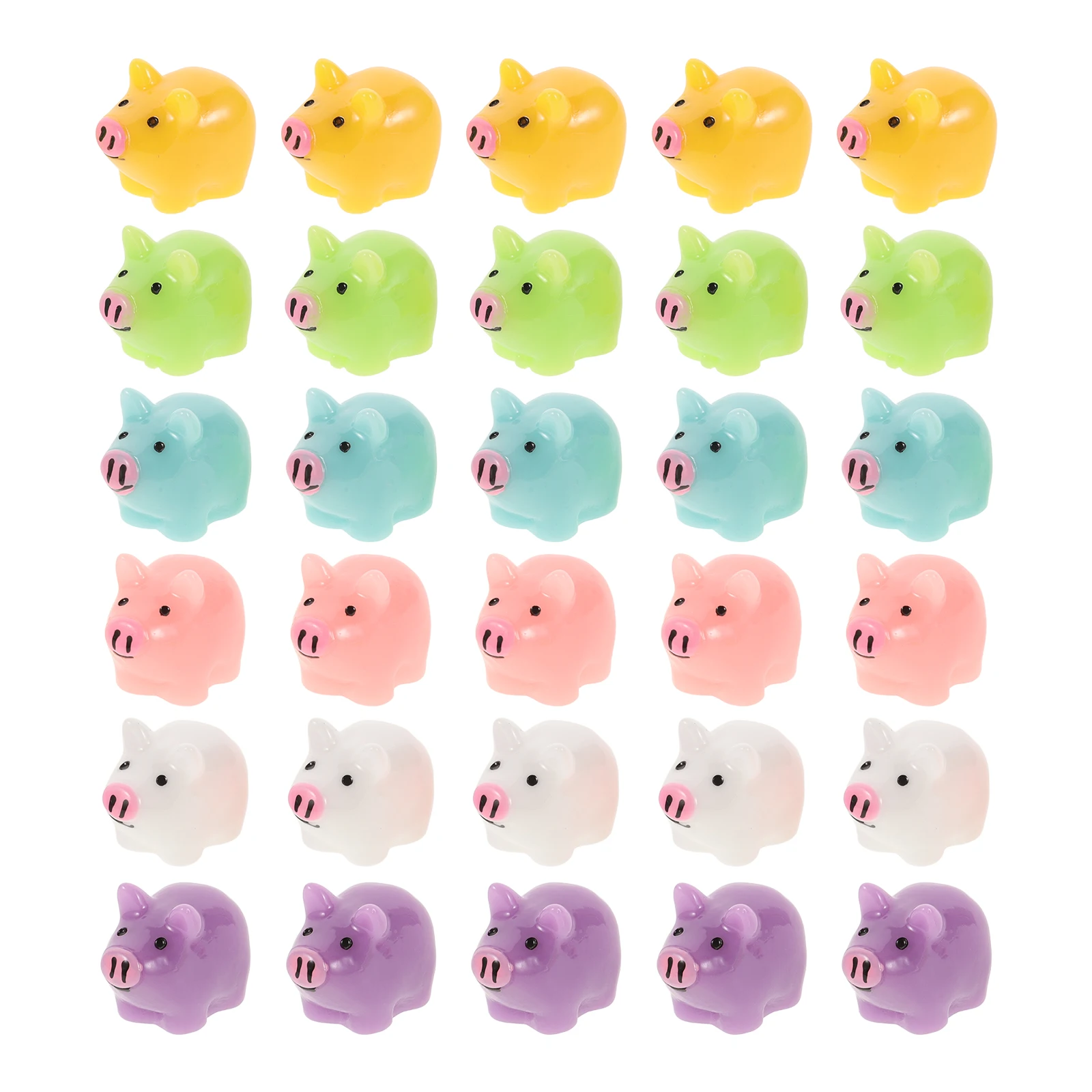 

30pcs Miniature Pig Figurines Resin Small Animals Farm Desktop Statue Decor Tiny Vivid Decorations Sculptures