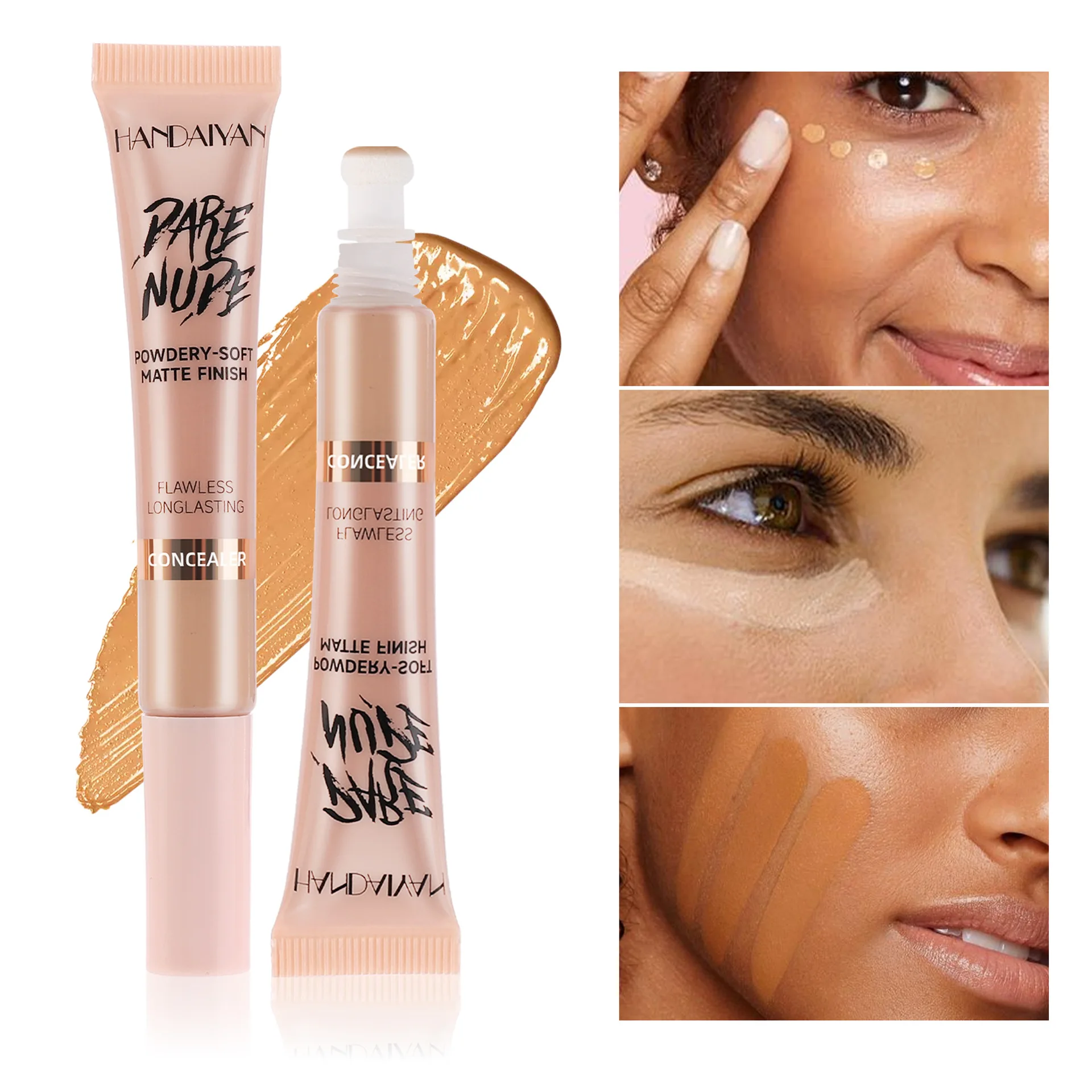 Handaiyan Hose Concealer with Sponge Brush HeadConcealer Liquid ConcealerCover up blemishes on face