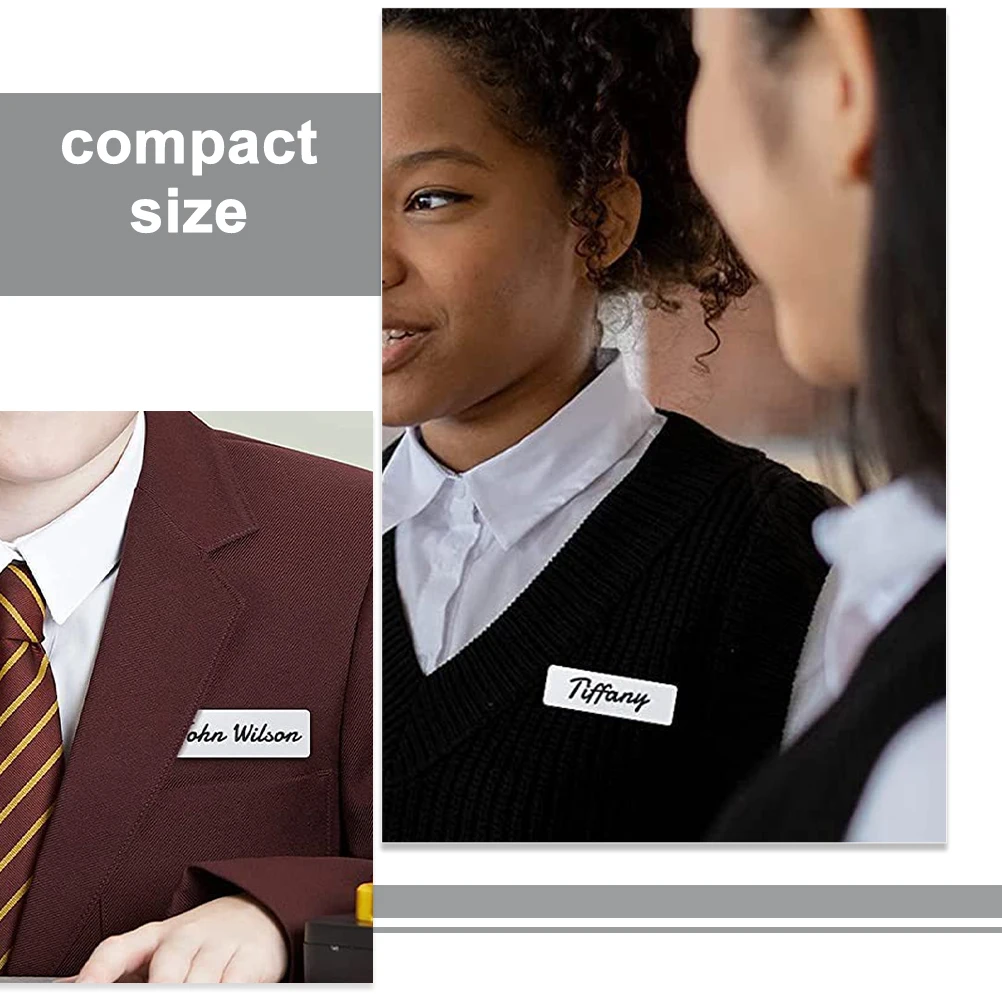 

16pcs Blank Name Tags Customizable ID Badges Round Corner Pins Work Badge Stock Reusable Lightweight mourning