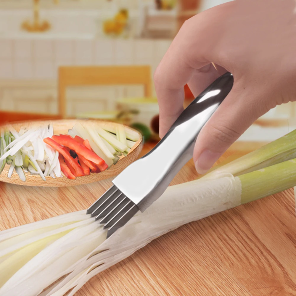 Multifunctional Stainless Steel Chopped Green Scallion Onion Knife Kitchen Vegetable Shredders Slicer Spring Cutting Gadgets