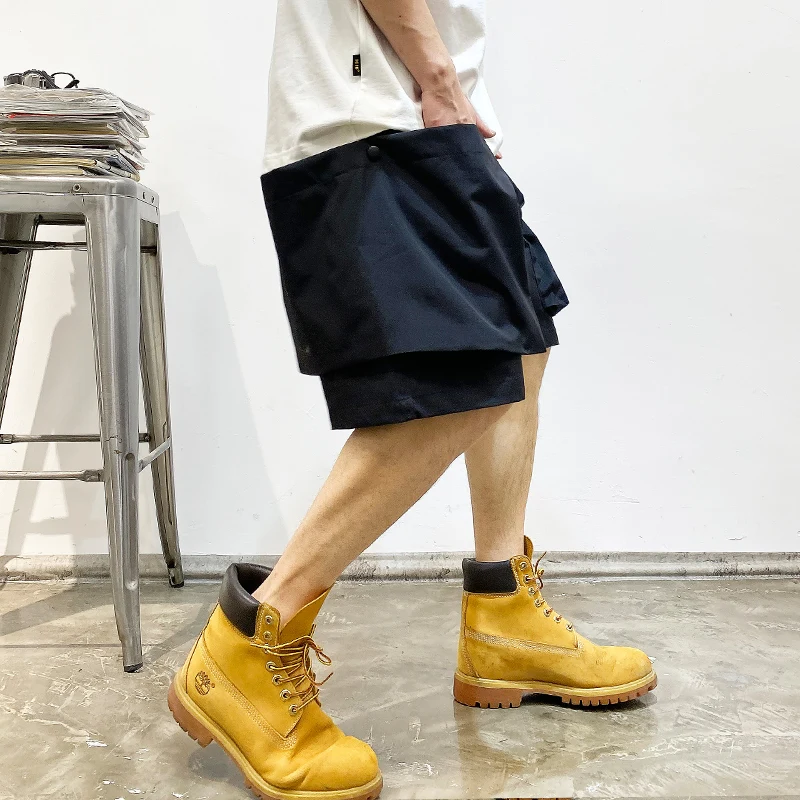 Letnie koreańskie modne duża kieszeń szorty Cargo męskie ubrania japońska moda uliczna wysokiej jakości nylonowe spodnie luźne w stylu Casual