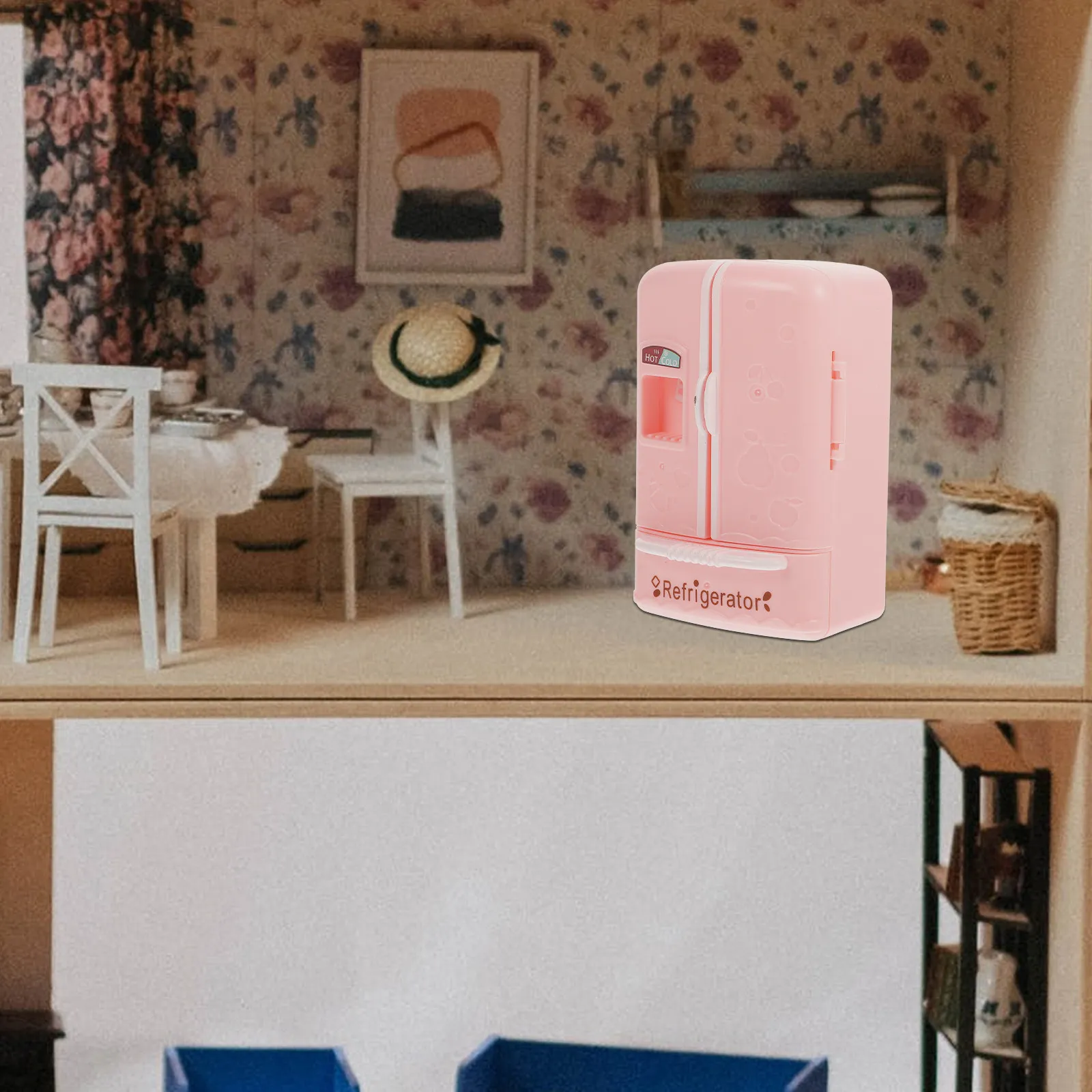 

Miniature House Fridge Decor ABS Material Realistic Tiny Refrigerator for Dollhouse Kitchen Miniature Furniture Micro Landscape