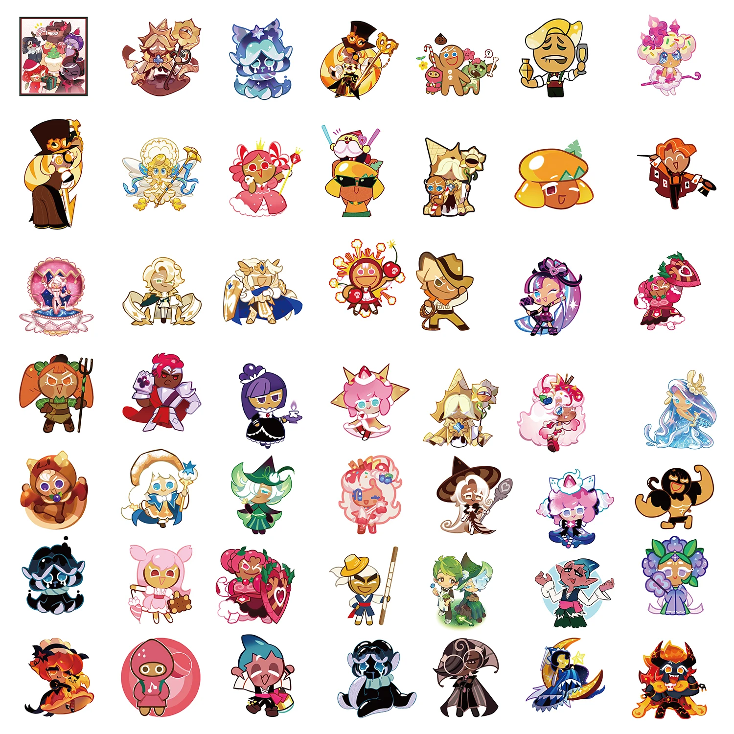 Cute Cartoon Graffiti Sticker Brinquedos, Cookie Run Kingdom, Graffiti Brinquedos, Skate, Guitarra, Computador, Geladeira, Mesa, 50Pcs