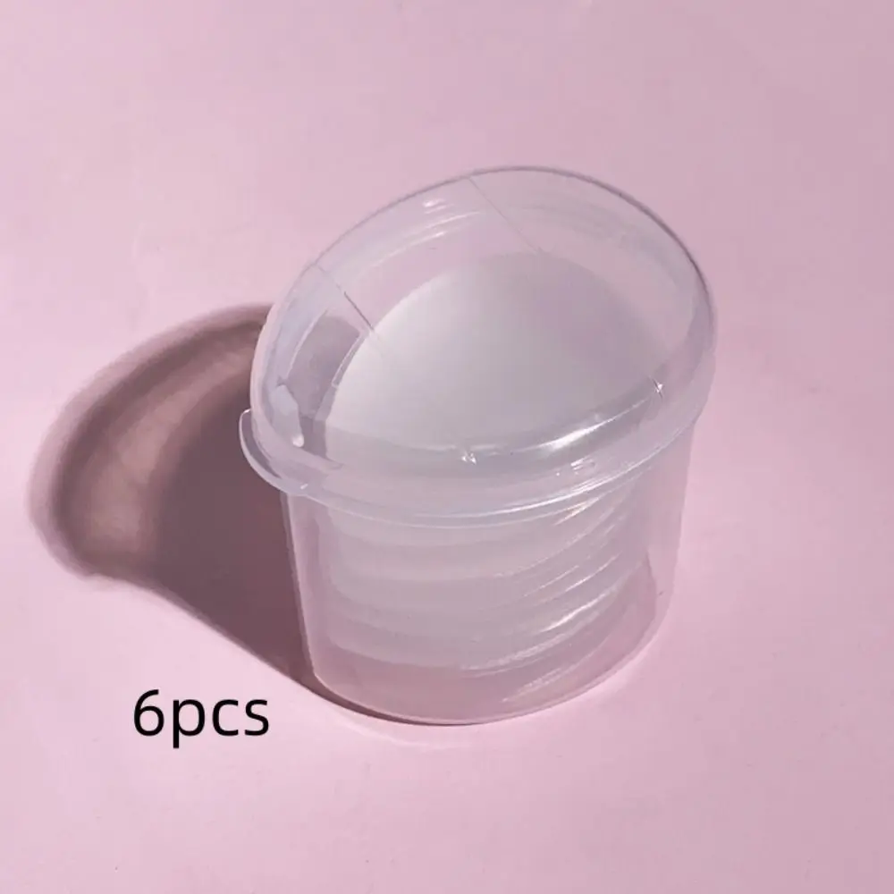 6 stks Mini Siliconen Vingertoppen Poederdons Transparante Herbruikbare Cosmetische Bladerdeeg Geen Poeder Eten Poeder Make-Up Tool Jelly Bladerdeeg