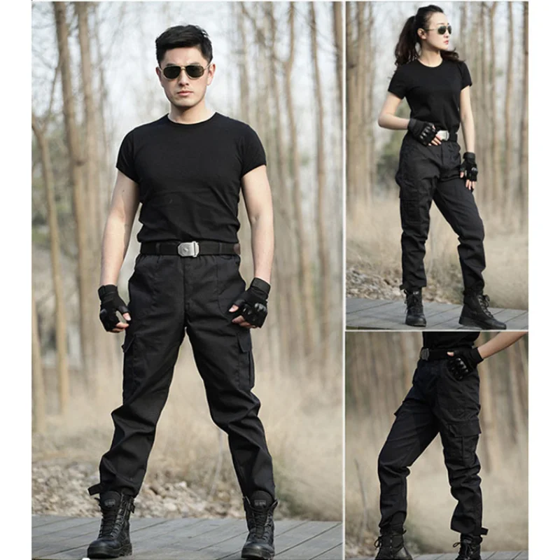 Four Seasons Security Training Trousers Black Multi Pocket Durable Worker Pants Special Training Working Wear Tactical Pants