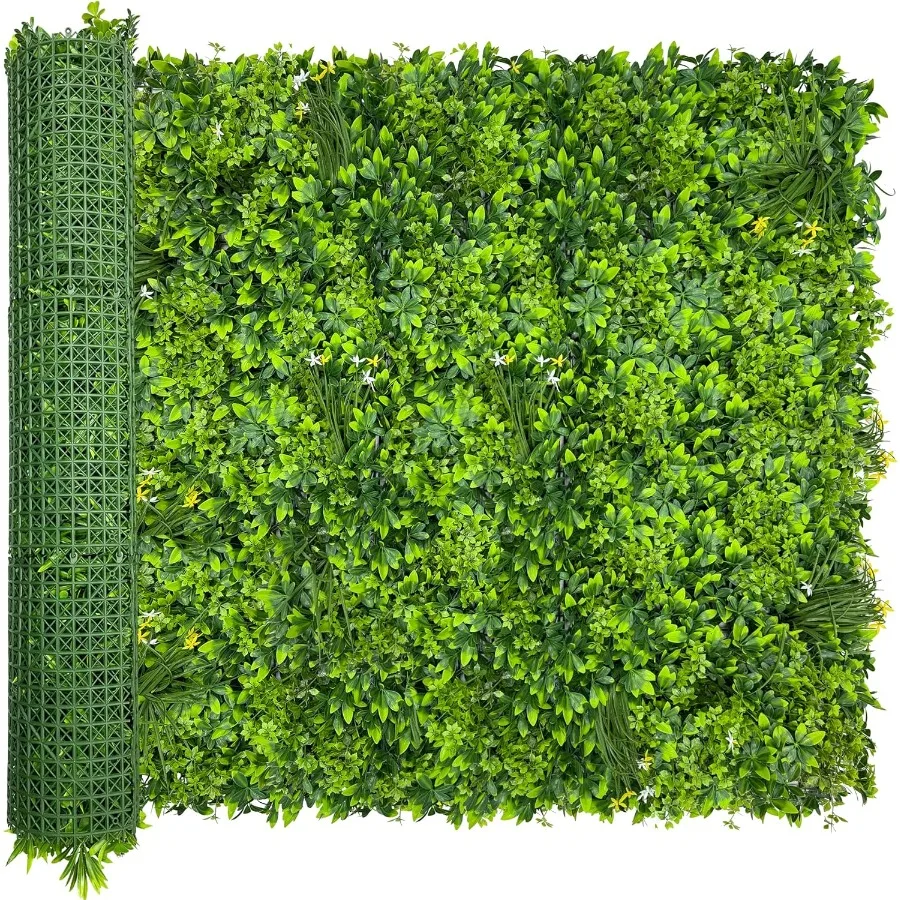 لفة حائط للنباتات الاصطناعية: 4FT X10FT 40 قدم مربع UVAnti Ivy Privacy Fence شاشة لوحات خضراء صناعية خلفية خشب البقس اللبلاب الكرمة Le
