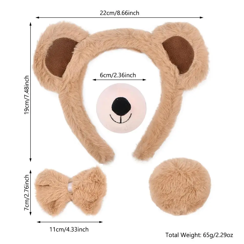 لطيف هالوين الحيوان آذان وذيل مجموعة عطلة حفلة تنكرية عقال ذيل الأنف ربطة القوس فيونكة خنزير زي الدعائم للأطفال والكبار