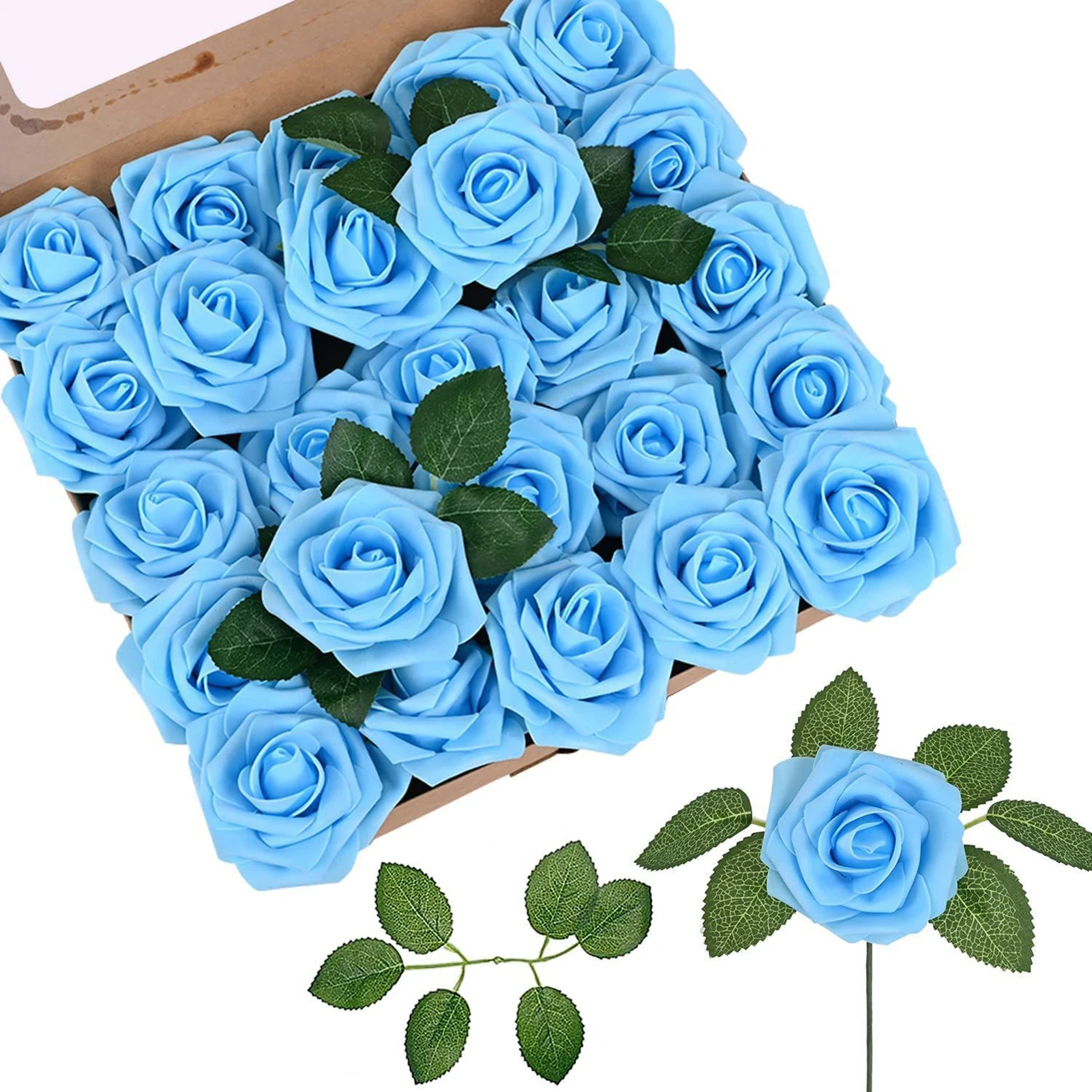 Real Looking Fake Roses Artificial Flower Bright Color and Odorless Artificial Flower for Porch Walkway Patio and Garden