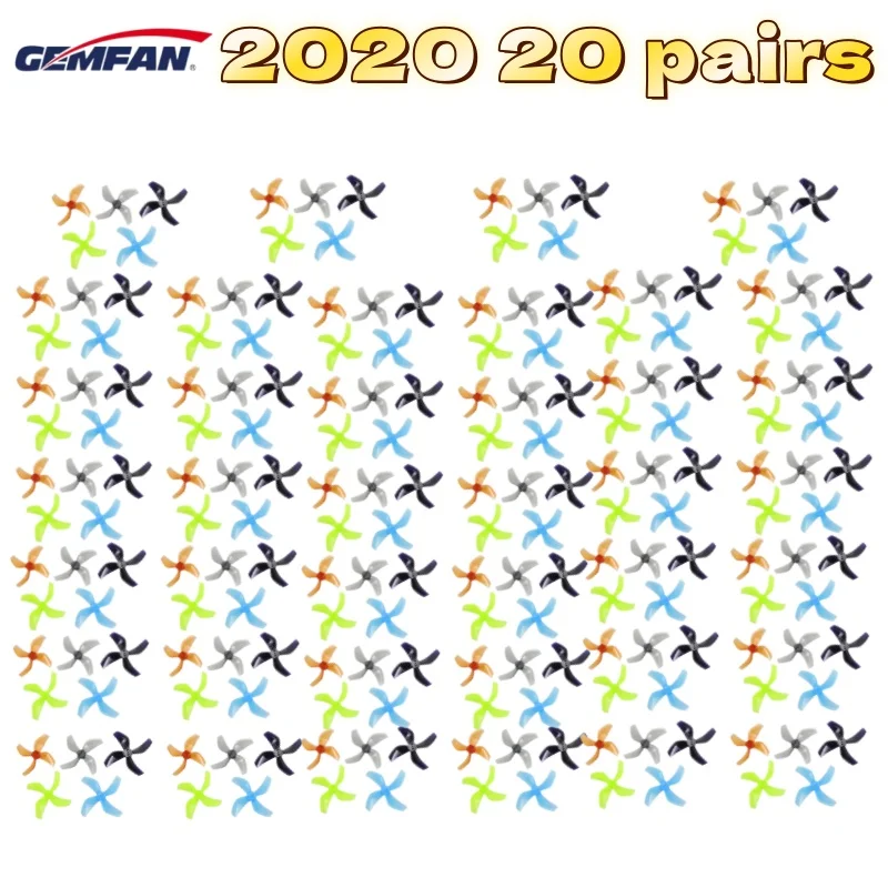 RC FPV 레이싱 프리스타일 Tinywhoop BETA85X 드론용 20쌍 GEMFAN D51 2020 2x2x4 2인치 50.3mm 4-블레이드 PC 프로펠러 1.5mm