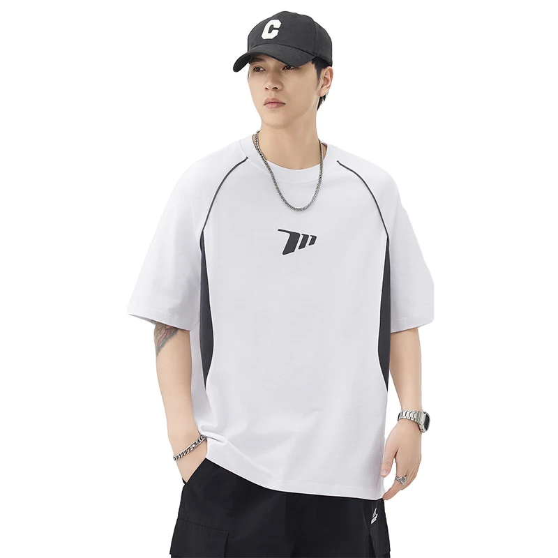 

SH6029 Simple trend sports loose fashion casual versatile cotton round neck short-sleeved t-shirt men