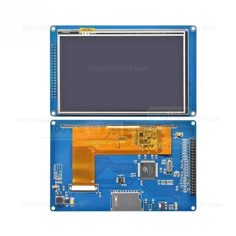 

5-inch TFT LCD screen module with touch, directly driven by various microcontrollers, resolution 800 * 480 SSD1963