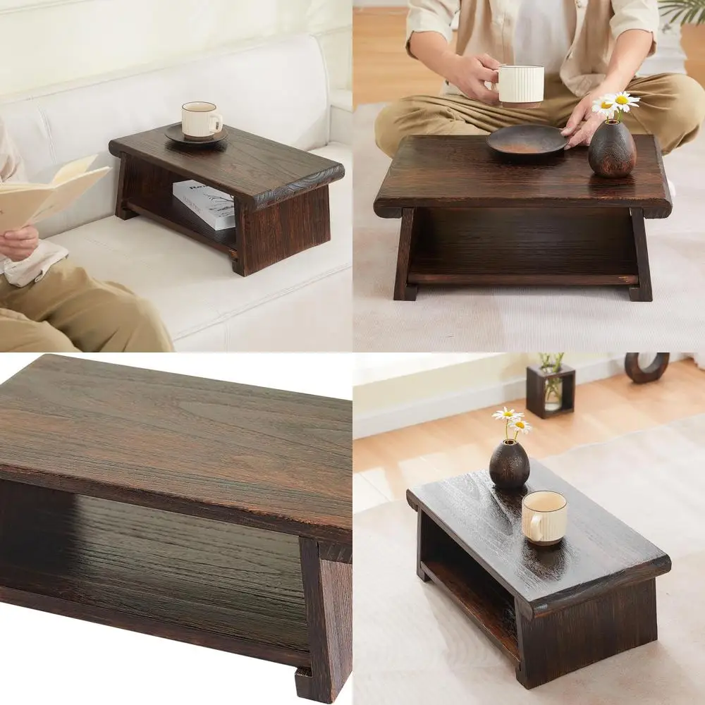 

Коричневый деревянный складной стол для медитации для гостиной, 19,7 x 11,8 x 7,9