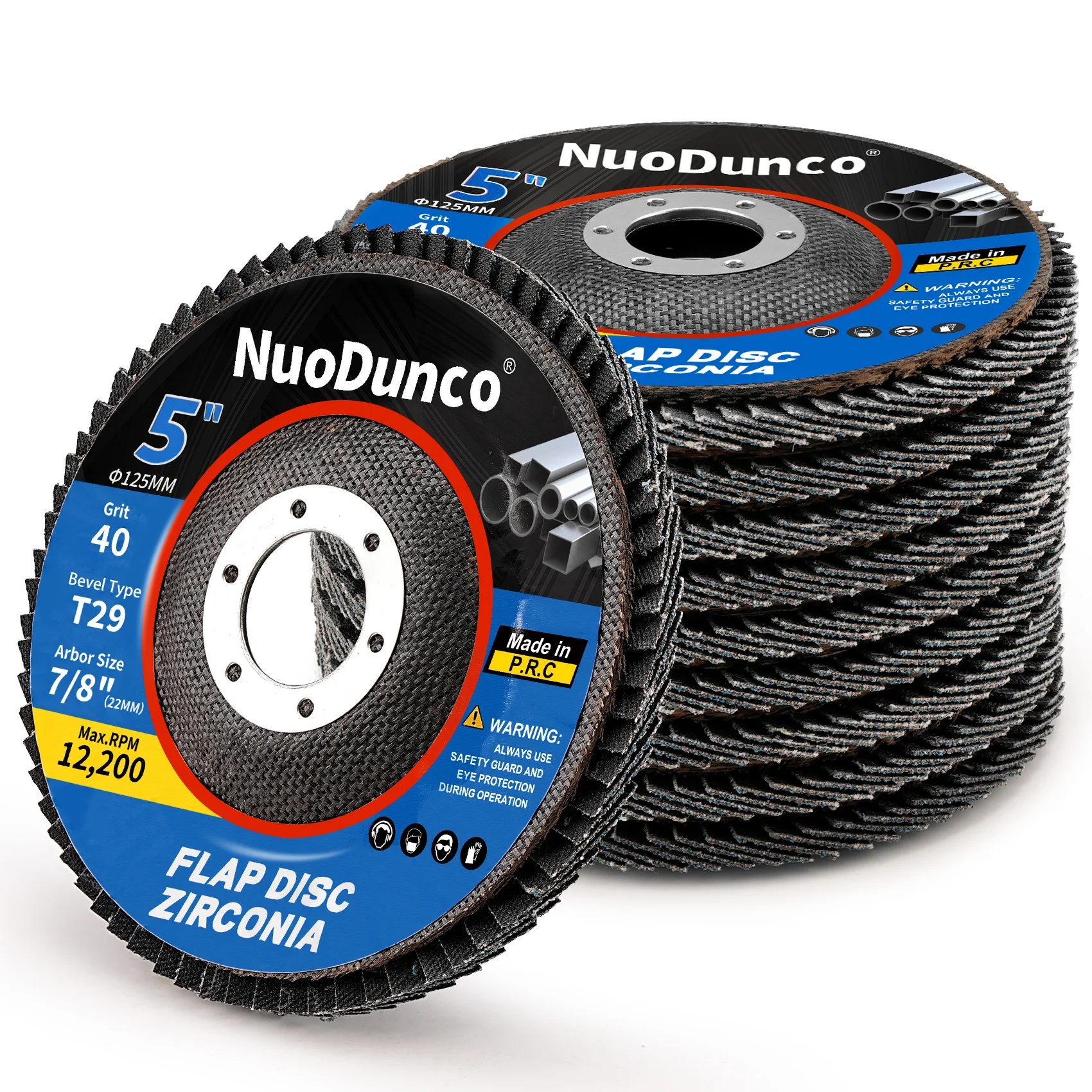Professional Zirconia Flap Discs 125mm T29 for Angle Grinder 40/60/80/120 Grit Sanding & Polishing Abrasive Wheel 2/5/10pcs