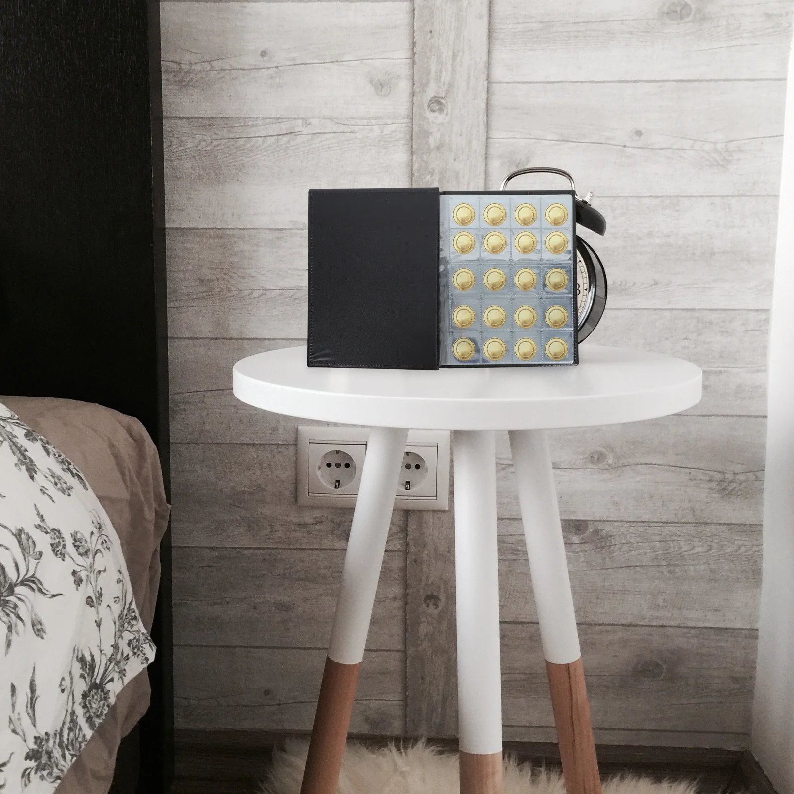 1個入り-シルバーコインコレクションアルバム-200グリッド-puソフト-コイン収集オーガナイザー-コインやメダル収納ブック