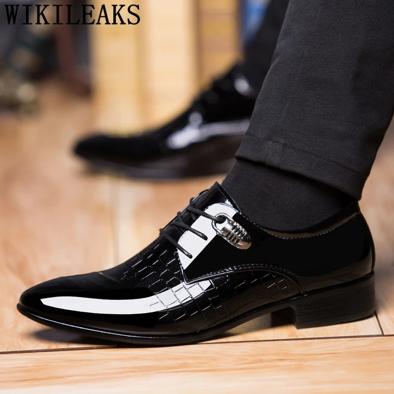 Black Designer Formal Oxford Shoes For Men Wedding Shoes Leather Italy Pointed Toe Mens Dress Shoes 2024 Sapato Oxford Masculino