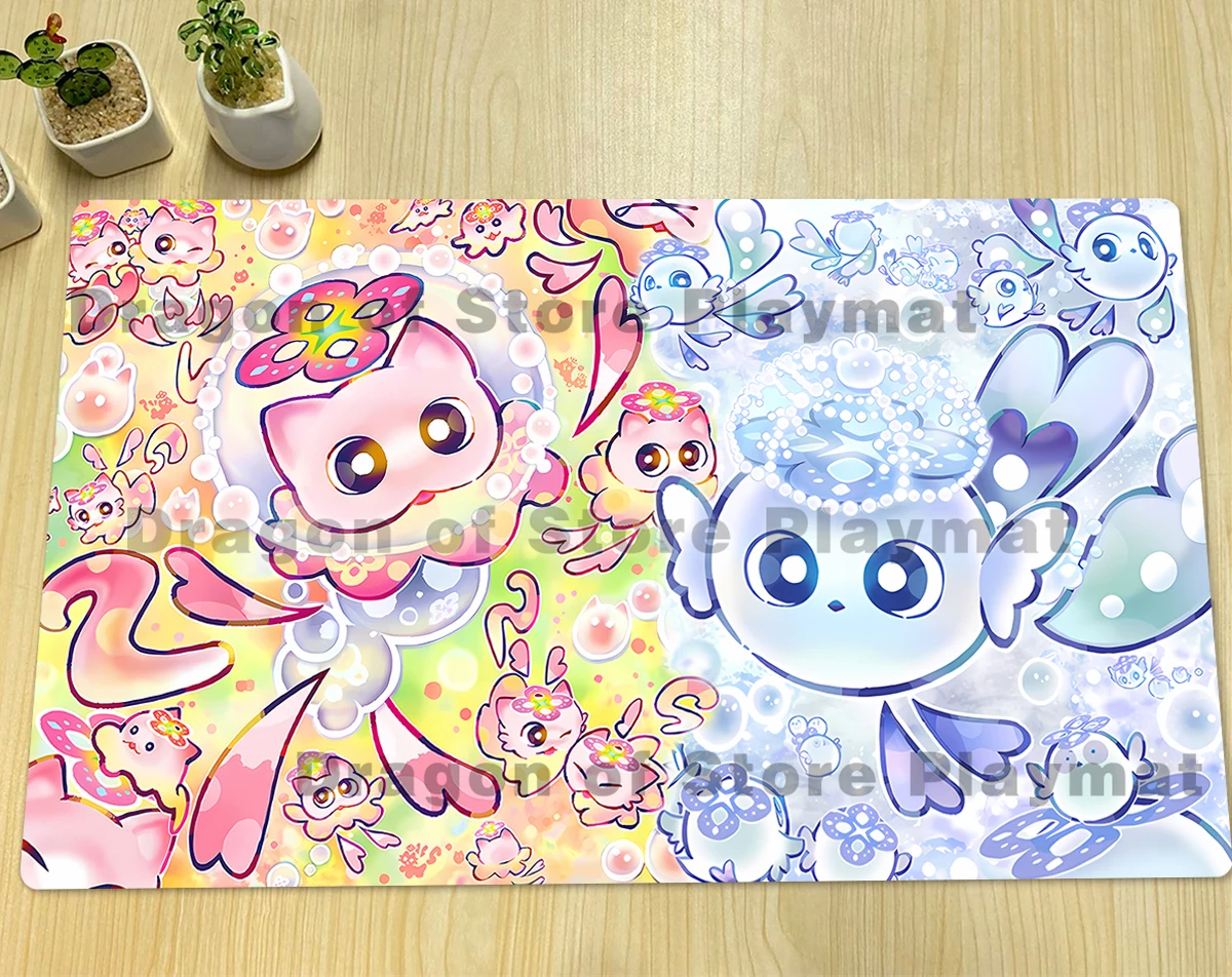 

YuGiOh Mulcharmy Meowls Playmat Mulcharmy Fuwalos TCG CCG Mat Board Game Duel Pad Trading Card Game Mat Rubber Mousepad Free Bag