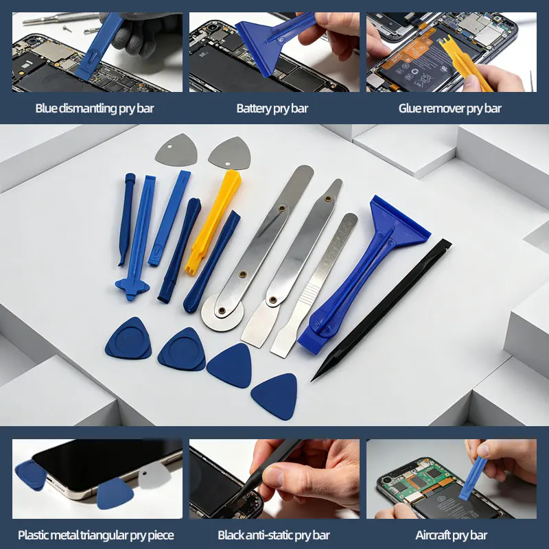 Kit de 15 piezas de herramientas de palanca de metal ultra delgadas para reparación de laptops y teléfonos móviles de alta calidad 3