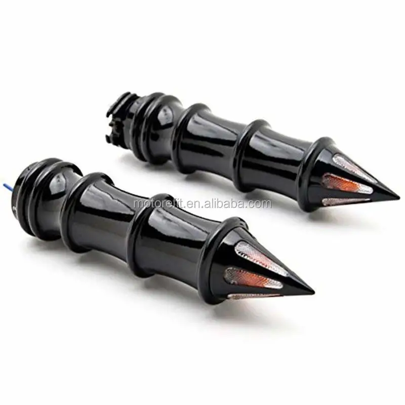 New products on china market motorcycle universal 1 inch hand grips spiked skeleton black turn signals bar end