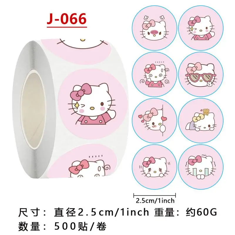 500Pcs Kawaii Sanrio Hellokitty Sealing Labels Stickers Tape Decals Diy Stationery Sticker Decorative Hand Book Kids Reward Gift