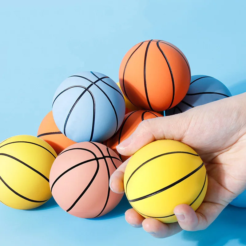 60mm Mini Rubber Basketball Toy, Ultra High Elastic Hollow Bouncy Ball, Stress Relief Decompression Fidget Ball
