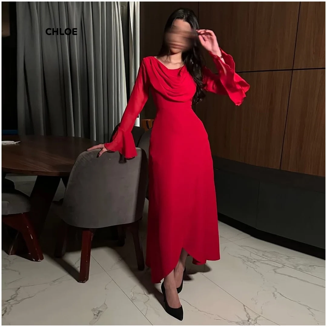 

V-neck Prom Gown Line A Luxury Prom Dresses Elegant Evening Party Dresses Luxury 2025 Custom Made Long Sleeves Robe Soiree Dress