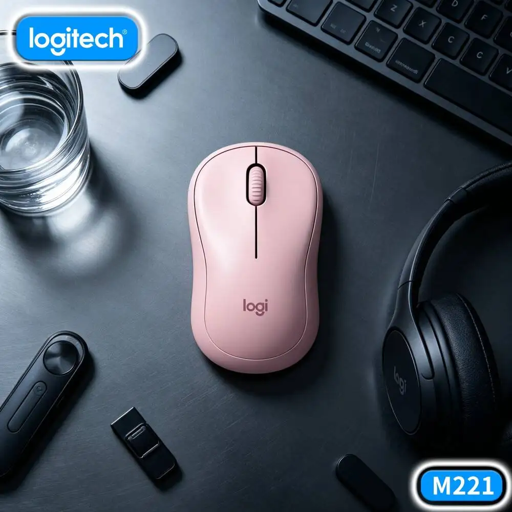 Logitech M221 Silent Optical Mouse - 2.4GHz No-Lag Signal, Gentle Clicks, Long Battery, Windows Mac Chrome OS Laptops
