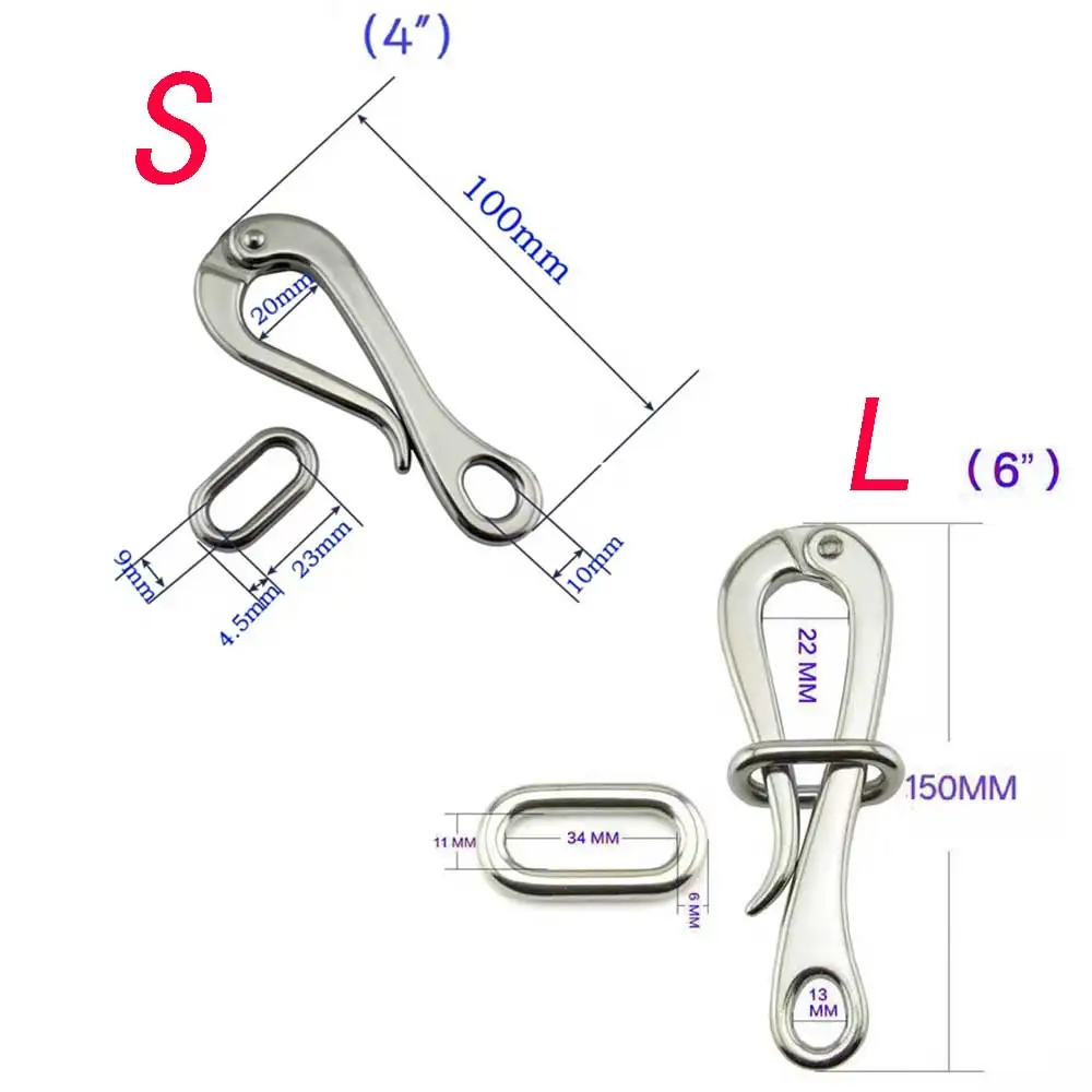 Boating Activities 316 Stainless Steel Marine Grade Quick Release Hook for LifeboatsLiferaftsTowing Rigging Goose Neck Hook
