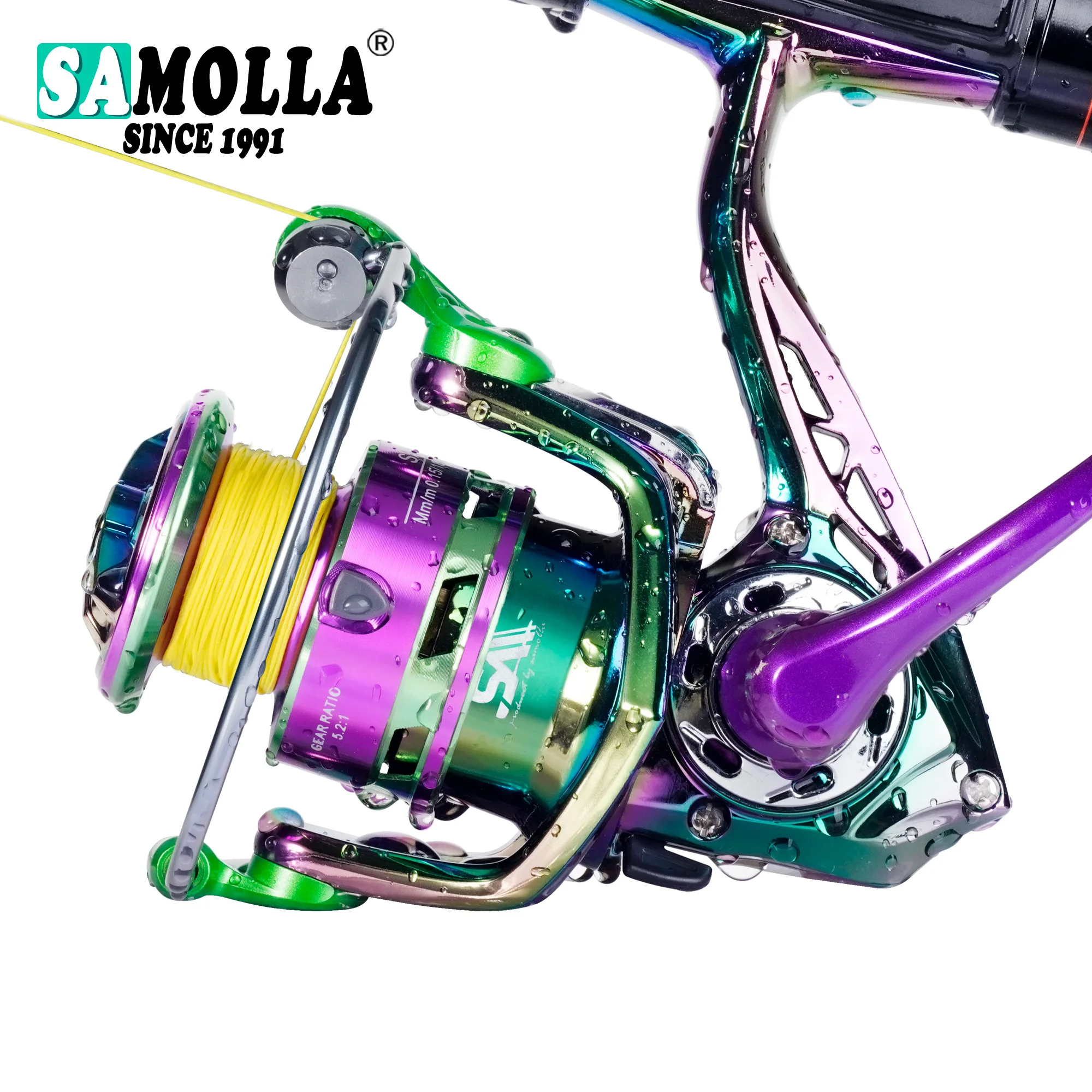 SAMOLLA nouveau moulinet de pêche filature eau salée 1000-7000 6 + 1BB 5.2:1 traînée Max 10KG moulinets imperméables roue rotative bobine de pêche