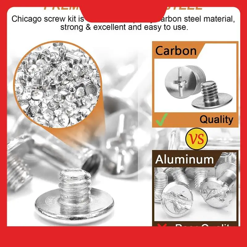 120 Sets Leather Rivet Binding Screws Hardware Fasteners For Belts, Wallets, Bags, Collars