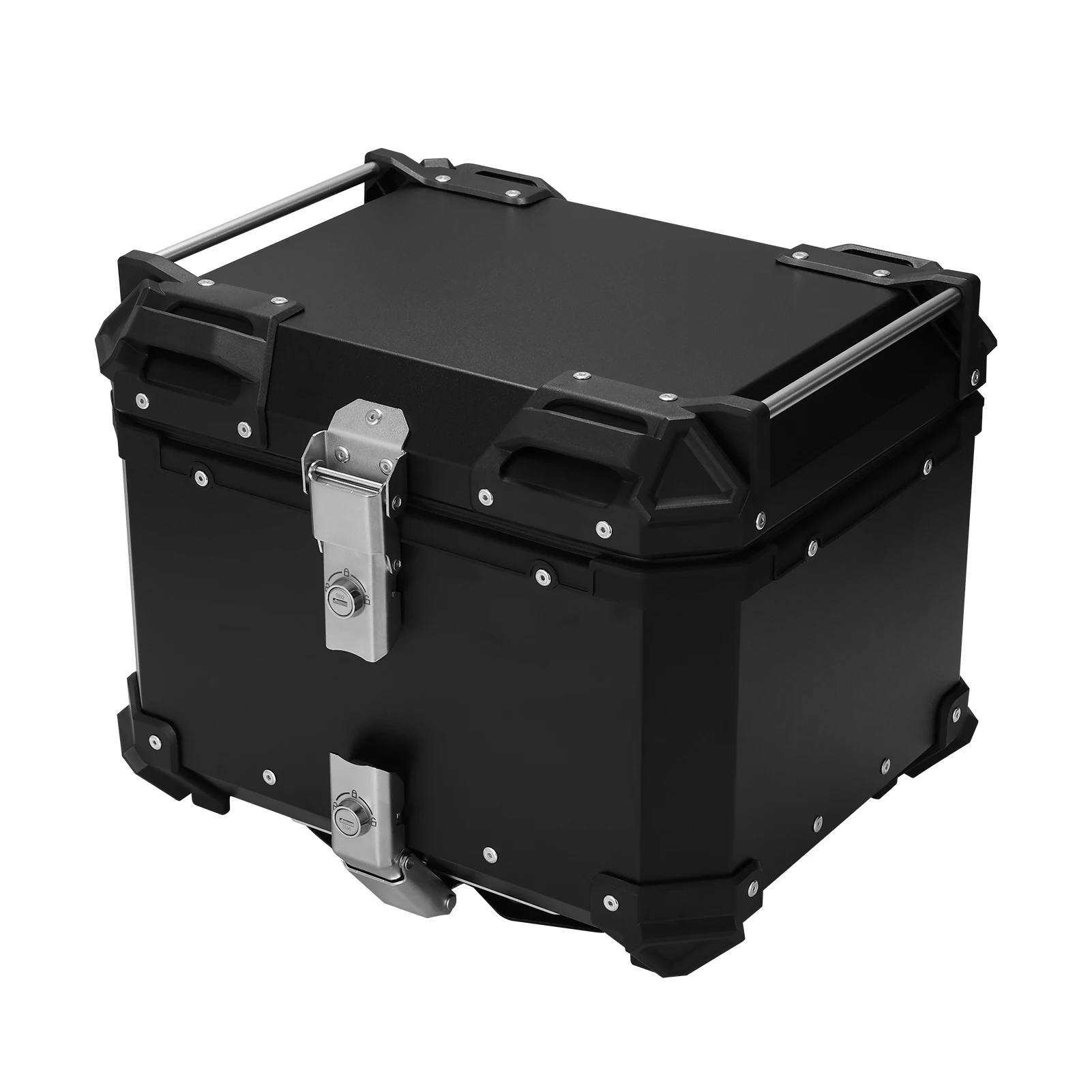 45L Motorcycle Box Aluminum Alloy Luggage Casees Quick Release Motorbike Tail Storage Waterproof with 2 Keys